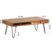 Couchtisch in Braun - 60x120x60 (LxBxH)