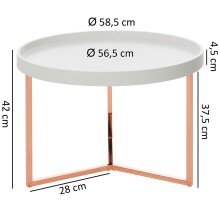Couchtisch in Weiß - 42 (H)