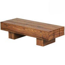 Couchtisch in Braun aus Sheesham Massivholz - 45x120x30cm...