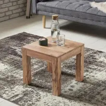 Couchtisch in Braun aus Massivholz Akazie - 45x45x40cm...
