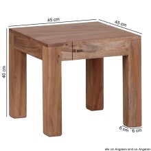 Couchtisch in Braun aus Massivholz Akazie - 45x45x40cm (LxBxH)