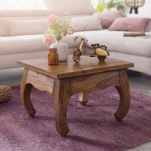 Couchtisch in Braun aus Massivholz Sheesham - 60x60x40cm (LxBxH)