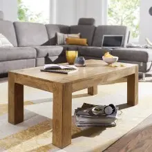 Couchtisch in Braun aus Akazie Massivholz - 60x110x40cm...