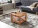 Couchtisch in Braun aus Naturbelassenes Akazie Massivholz - 60x60x45cm (LxBxH)