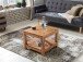 Couchtisch in Braun aus Naturbelassenes Akazie Massivholz - 60x60x45cm (LxBxH)