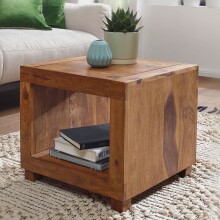 Couchtisch in Braun aus Sheesham Massivholz - 50x50x45cm (LxBxH)