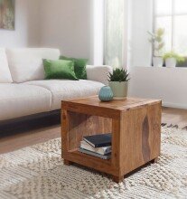 Couchtisch in Braun aus Sheesham Massivholz - 50x50x45cm (LxBxH)