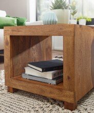 Couchtisch in Braun aus Sheesham Massivholz - 50x50x45cm (LxBxH)
