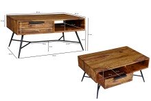 Couchtisch in Braun - 55x87x41 (LxBxH)