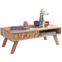 Couchtisch in Braun aus Korpus und Beine: Massivholz...