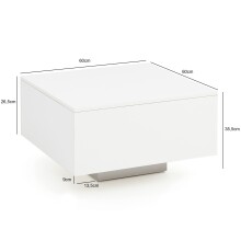 Couchtisch in Weiß - 60x60x35cm (LxBxH)