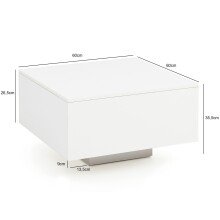 Couchtisch in Weiß - 60x60x35cm (LxBxH)