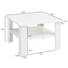 Couchtisch in Weiß - 60x60x42cm (LxBxH)