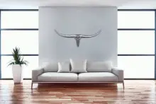 Dekogeweih in Silber aus Aluminium - 74x5x35cm (LxBxH)