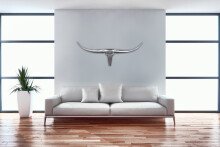 Dekogeweih in Silber aus Aluminium - 74x5x35cm (LxBxH)