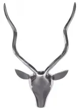 Dekogeweih in Silber aus Aluminium - 33x4x54cm (LxBxH)