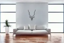 Dekogeweih in Silber aus Aluminium - 33x4x54cm (LxBxH)