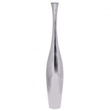 Dekovase in Silber aus Aluminium - 12x12x75cm (LxBxH)
