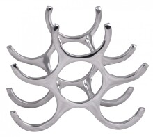Weinregal in Silber aus Weinregal: Aluminium - 29x14x24cm (LxBxH)