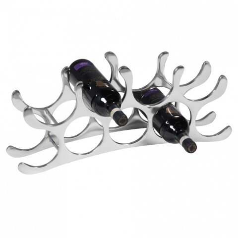 Weinregal in Silber - 55x12x20cm (LxBxH)