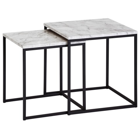Satztisch (2er Set) in Weiß - 40x40x42 (LxBxH)