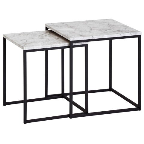 Satztisch (2er Set) in Weiß - 40x40x42 (LxBxH)