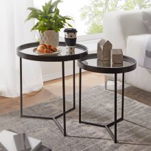 Satztisch (2er Set) in Schwarz - 45x45x50 (LxBxH)