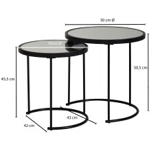 Satztisch (2er Set) in Schwarz - 50 (H)