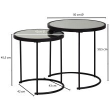 Satztisch (2er Set) in Schwarz - 50 (H)