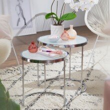 Satztisch (2er Set) in Silber - 50 (H)