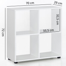 Bücherregal in Weiß - 70x29x72cm (LxBxH)