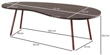 Couchtisch in Grau - 63x122x34cm (LxBxH)