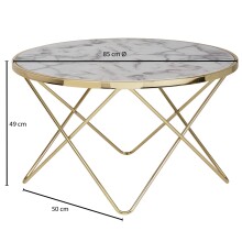 Couchtisch in Gold - 85x85x49 (LxBxH)