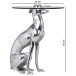 Beistelltisch in Silber aus Gestell: Aluminium Tischplatte: Glas - 50cm (H)