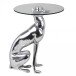 Beistelltisch in Silber aus Gestell: Aluminium Tischplatte: Glas - 50cm (H)