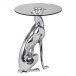 Beistelltisch in Silber aus Gestell: Aluminium Tischplatte: Glas - 50cm (H)