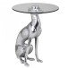 Beistelltisch in Silber aus Gestell: Aluminium Tischplatte: Glas - 50cm (H)