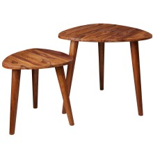 Satztisch (2er Set) in Braun - 60x60x54 (LxBxH)