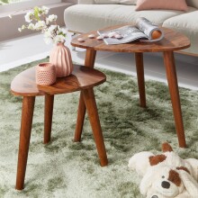 Satztisch (2er Set) in Braun - 60x60x54 (LxBxH)