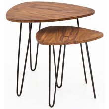 Satztisch (2er Set) in Braun - 60x60x56 (LxBxH)