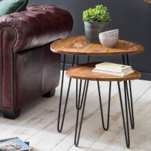 Satztisch (2er Set) in Braun - 60x60x56 (LxBxH)