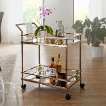 Servierwagen in Gold - 45x65x84 (LxBxH)