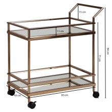 Servierwagen in Gold - 45x65x84 (LxBxH)