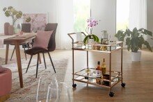 Servierwagen in Gold - 45x65x84 (LxBxH)