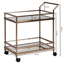 Servierwagen in Gold - 45x65x84 (LxBxH)