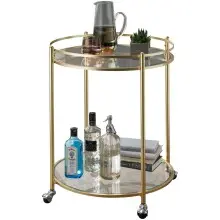 Servierwagen in Gold - 57x57x75 (LxBxH)