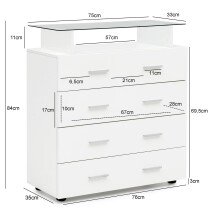 Sideboard in Weiß - 76x35x84cm (LxBxH)