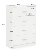 Sideboard in Weiß - 60x30x90cm (LxBxH)