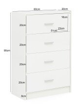 Sideboard in Weiß - 60x30x90cm (LxBxH)