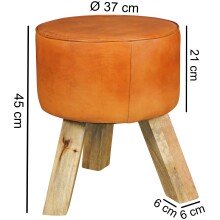 Sitzhocker in Braun - 37x37x45 (LxBxH)
